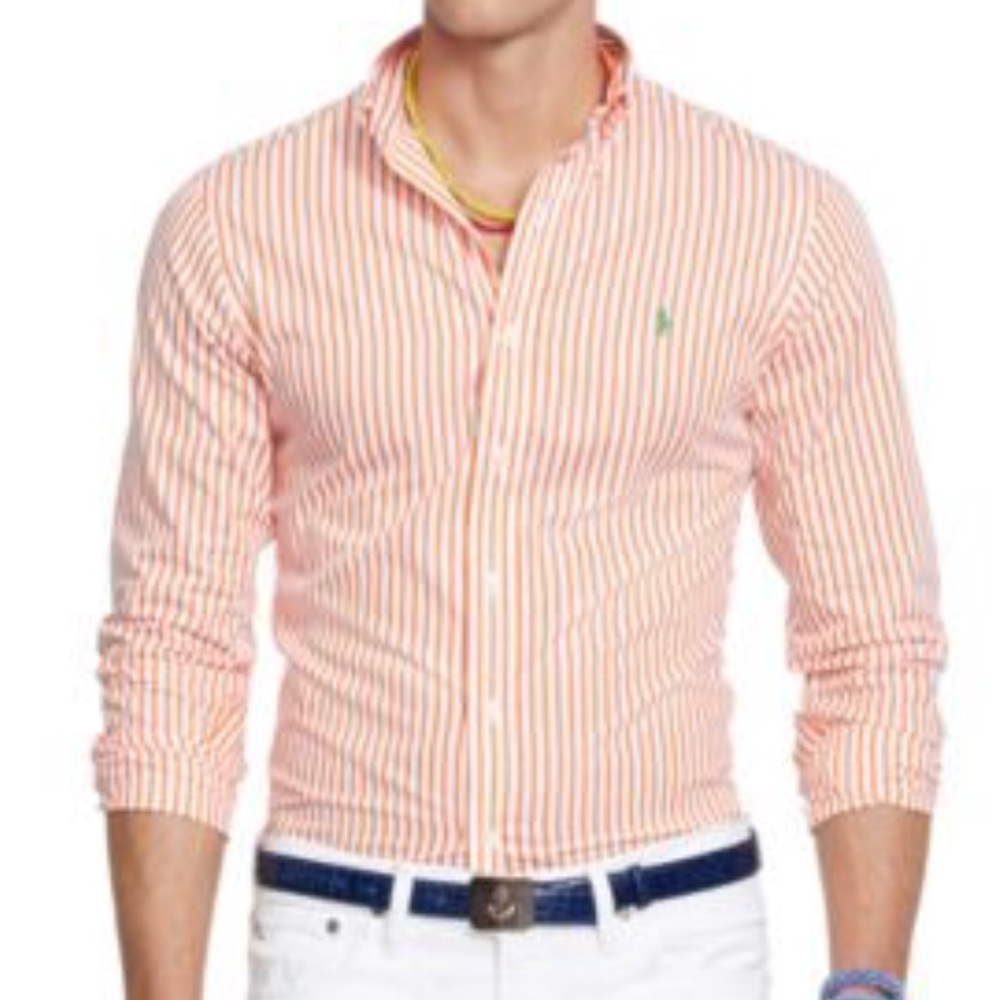 Polo mens long sleeve button down shirt